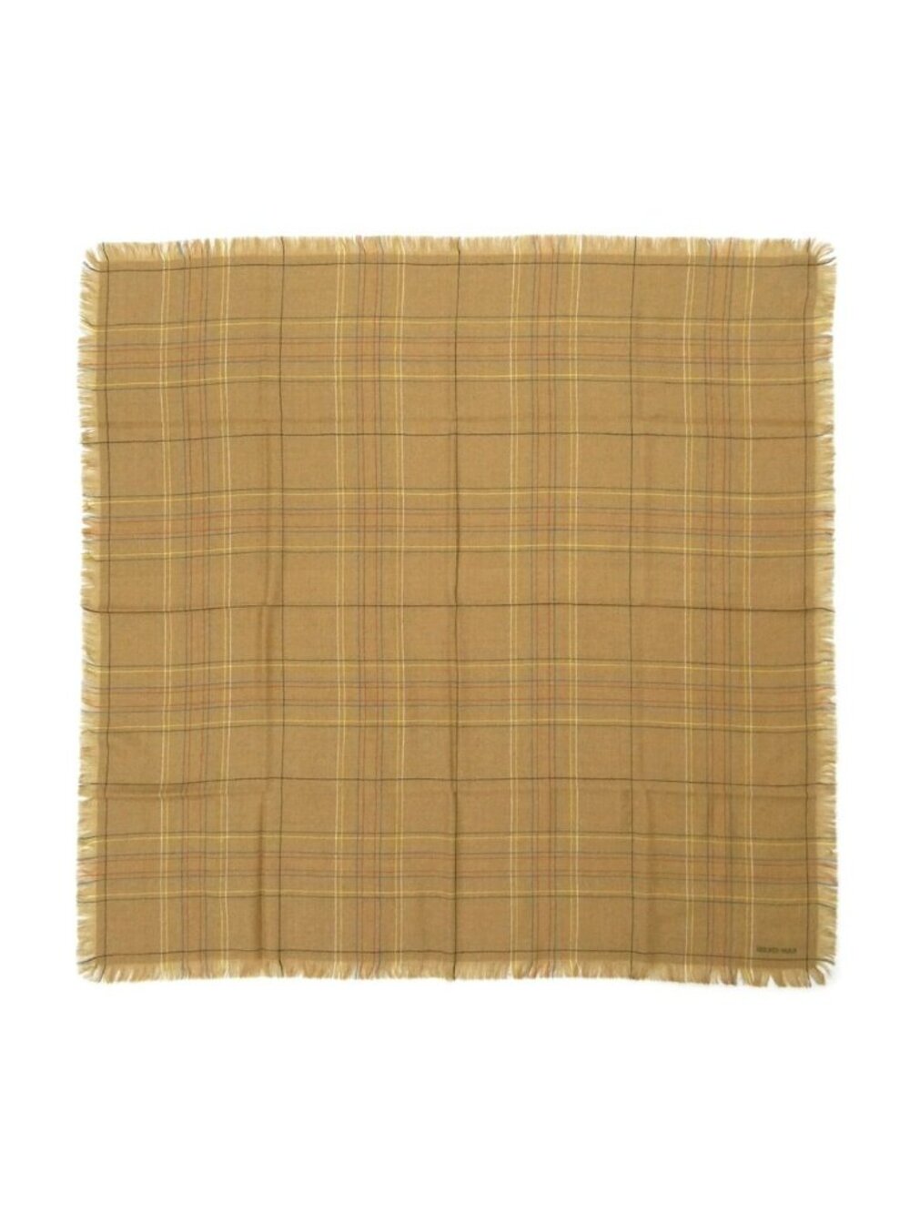 Hermes Carre 80 Check Camel Cashmere Ne Pearl Shawl Scarf